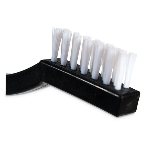 Picture of Flo-Pac Utility Toothbrush Style Maintenance Brush, White Nylon Bristles, 7.25" Brush, 7" Black Polypropylene Handle