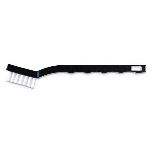 Picture of Flo-Pac Utility Toothbrush Style Maintenance Brush, White Nylon Bristles, 7.25" Brush, 7" Black Polypropylene Handle