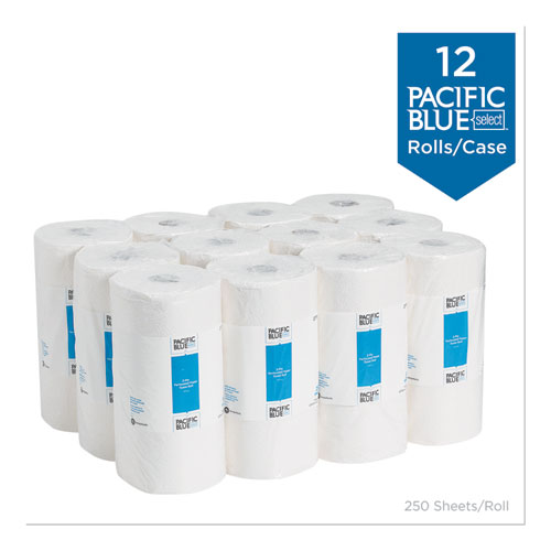 Picture of Pacific Blue Select Two-Ply Perforated Paper Kitchen Roll Towels, 2-Ply, 11 x 8.8, White, 250/Roll, 12 Rolls/Carton