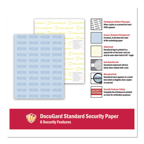 Picture of Medical Security Papers, 24 lb Bond Weight, 8.5 x 11, Blue, 500/Ream