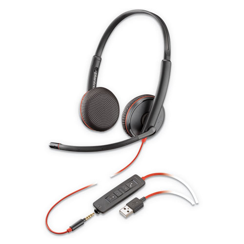 Picture of Blackwire 3225 Binaural Over The Head Headset, Black