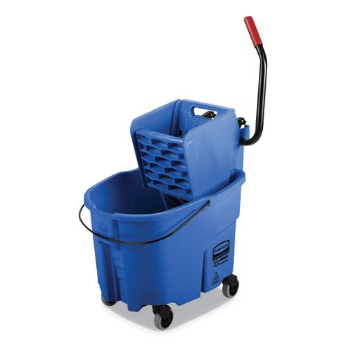 Picture of WaveBrake 2.0 Bucket/Wringer Combos, Side-Press, 35 qt, Plastic, Blue