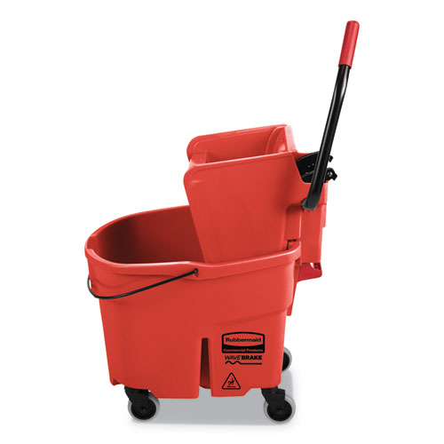 Picture of WaveBrake 2.0 Bucket/Wringer Combos, Side-Press, 35 qt, Plastic, Red