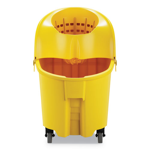 Picture of WaveBrake Institution Bucket and Wringer Combos, Down-Press, 35 qt, Plastic, Yellow