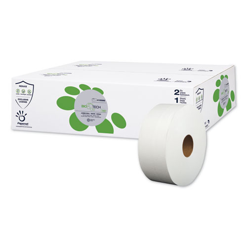Picture of BioTech Toilet Tissue, Septic Safe, 2-Ply, White, 3.3" x 700 ft, 12 Rolls/Carton