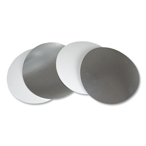 Picture of Flat Board Lids for 8" Round Containers, Silver, Paper, 500 /Carton