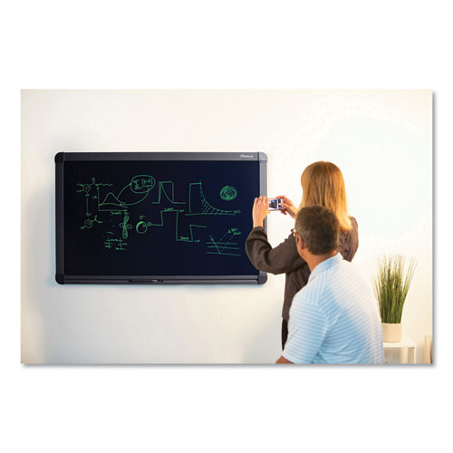 Picture of Blackboard 55 Electronic Board with Instant Erase, 32.65 x 51.75, Black Surface, Black Aluminum Frame