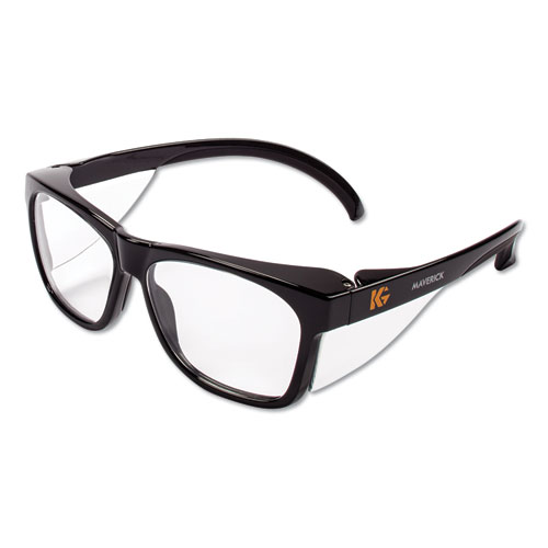 Picture of Maverick Safety Glasses, Black, Polycarbonate Frame, Clear Lens, 12/Box