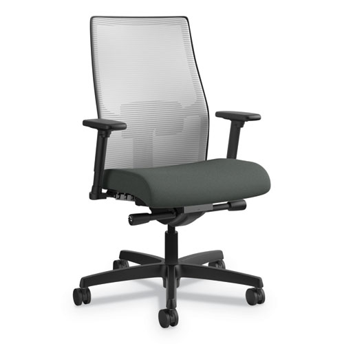 Ignition+2.0+4-Way+Stretch+Mid-Back+Mesh+Task+Chair%2C+Adjustable+Lumbar+Support%2C+Iron+Ore+Seat%2C+Fog+Back%2C+Black+Base