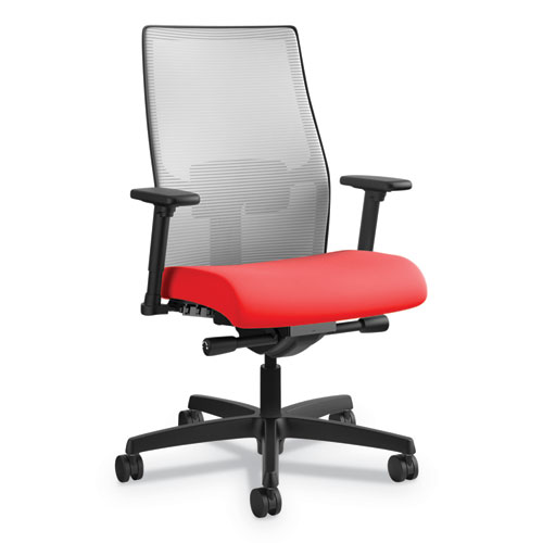 Ignition+2.0+4-Way+Stretch+Mid-Back+Mesh+Task+Chair%2C+Adjustable+Lumbar+Support%2C+Ruby+Seat%2C+Fog+Back%2C+Black+Base