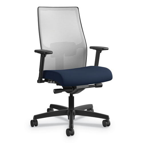 Ignition+2.0+4-Way+Stretch+Mid-Back+Mesh+Task+Chair%2C+Adjustable+Lumbar+Support%2C+Navy+Seat%2C+Fog+Back%2C+Black+Base