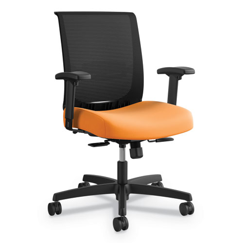 Convergence+Mid-Back+Task+Chair%2C+Synchro-Tilt+And+Seat+Glide%2C+Supports+Up+To+275+Lb%2C+Apricot+Seat%2C+Black+Back%2Fbase