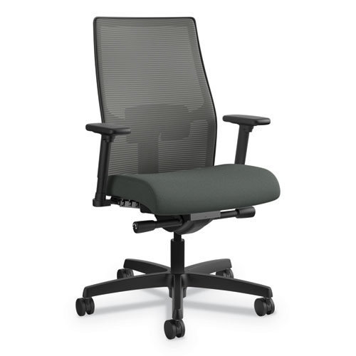 Ignition+2.0+4-Way+Stretch+Mid-Back+Mesh+Task+Chair%2C+Adjustable+Lumbar+Support%2C+Iron+Ore+Seat%2C+Charcoal+Back%2C+Black+Base