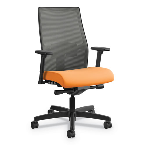 Ignition+2.0+4-Way+Stretch+Mid-Back+Mesh+Task+Chair%2C+Adjustable+Lumbar+Support%2C+Apricot+Seat%2C+Charcoal+Back%2C+Black+Base