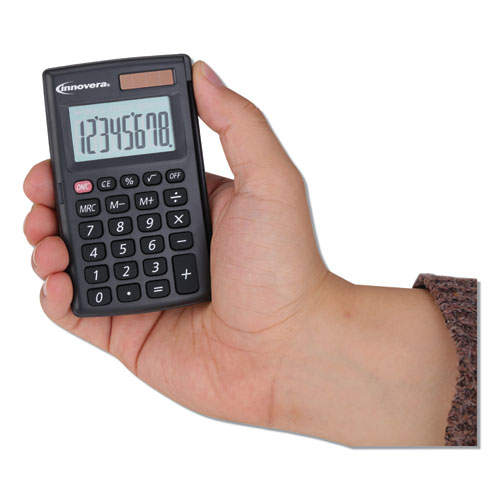 Picture of 15921 Pocket Calculator with Hard Shell Flip Cover, 8-Digit LCD