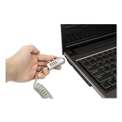 Picture of Compact Combination Laptop Lock, 6 ft Steel Cable