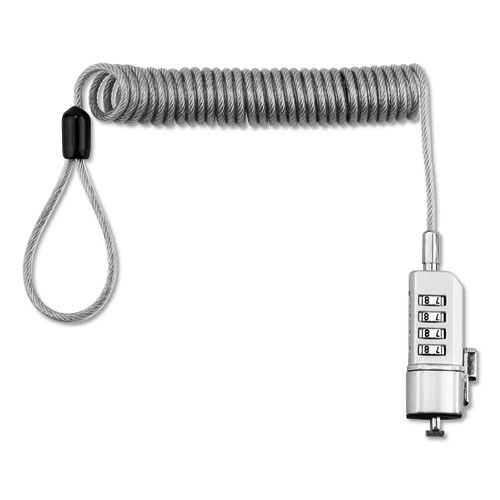Picture of Compact Combination Laptop Lock, 6 ft Steel Cable