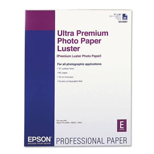 Picture of Ultra Premium Photo Paper, 10 mil, 17 x 22, Luster White, 25/Pack