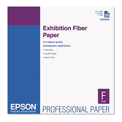 Picture of Exhibition Fiber Paper, 13 mil, 17 x 22, White, 25/Pack