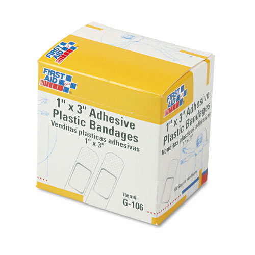 Picture of Plastic Adhesive Bandages, 1 x 3, 100/Box