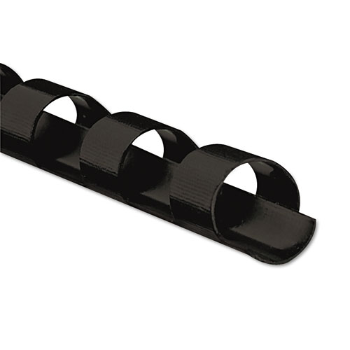 Picture of Plastic Comb Bindings, 1/4" Diameter, 20 Sheet Capacity, Black, 25/Pack