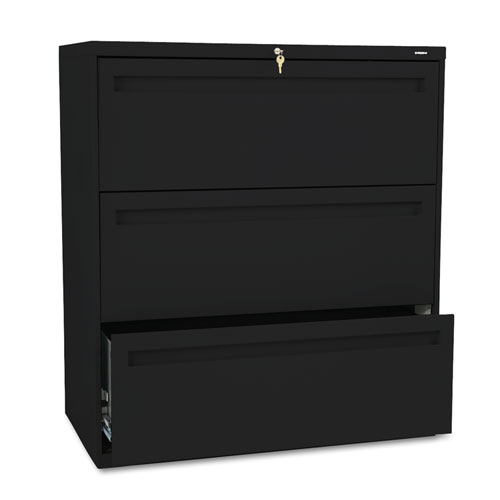 Picture of Brigade 700 Series Lateral File, 3 Legal/Letter-Size File Drawers, Black, 36" x 18" x 39.13"