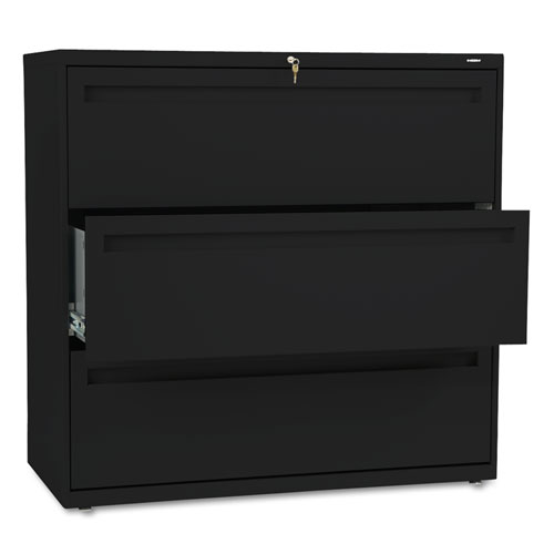 Picture of Brigade 700 Series Lateral File, 3 Legal/Letter-Size File Drawers, Black, 42" x 18" x 39.13"