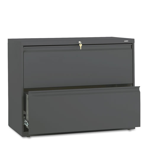 Picture of Brigade 800 Series Lateral File, 2 Legal/Letter-Size File Drawers, Charcoal, 36" x 18" x 28"