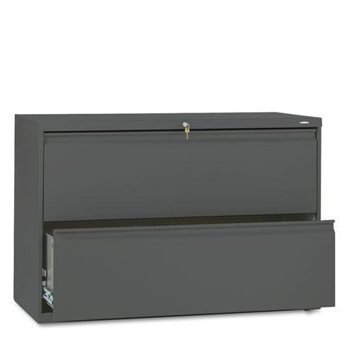 Picture of Brigade 800 Series Lateral File, 2 Legal/Letter-Size File Drawers, Charcoal, 42" x 18" x 28"