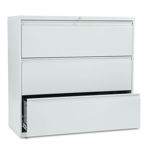 Picture of Brigade 800 Series Lateral File, 3 Legal/Letter-Size File Drawers, Light Gray, 42" x 18" x 39.13"