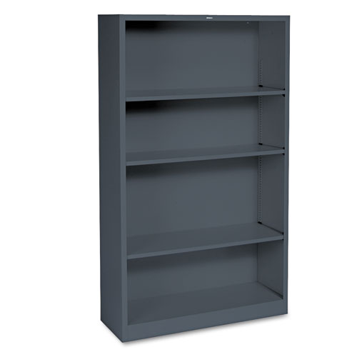 Picture of Metal Bookcase, Four-Shelf, 34.5w x 12.63d x 59h, Charcoal