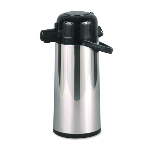 Picture of Commercial Grade 2.2 L Airpot, with Push-Button Pump, Stainless Steel/Black