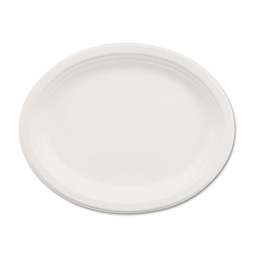 Picture of Classic Paper Dinnerware, Oval Platter, 9.75 x 12.5, White, 500/Carton