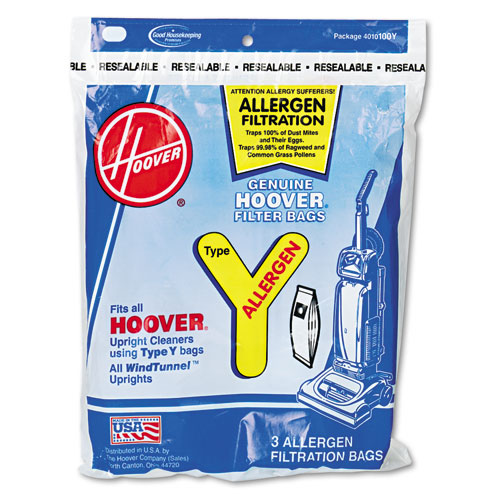 Picture of Disposable Allergen Filtration Bags for Commercial WindTunnel Vacuum, 3/Pack