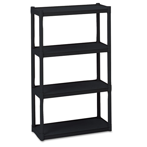 Picture of Rough n Ready Open Storage System, Four-Shelf, Injection-Molded Polypropylene, 32w x 13d x 54h, Black