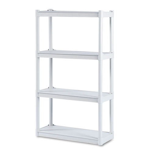 Picture of Rough n Ready Open Storage System, Four-Shelf, Injection-Molded Polypropylene, 32w x 13d x 54h, Platinum