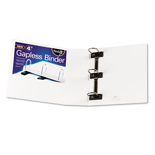 Picture of Gapless Loop Ring View Binder, 3 Rings, 4" Capacity, 11 x 8.5, White