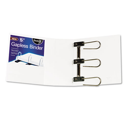 Picture of Gapless Loop Ring View Binder, 3 Rings, 5" Capacity, 11 x 8.5, White