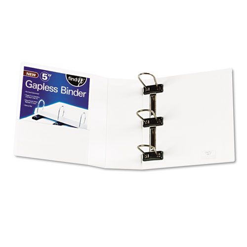 Picture of Gapless Loop Ring View Binder, 3 Rings, 5" Capacity, 11 x 8.5, White