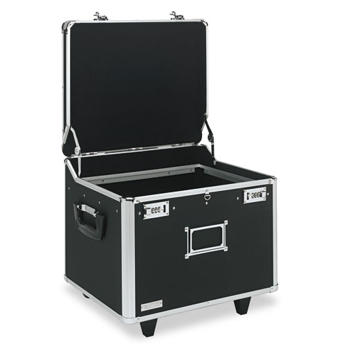 Picture of Locking Mobile File Chest, Letter/Legal Files, 17.5" x 15.5" x 14.5", Black/Chrome