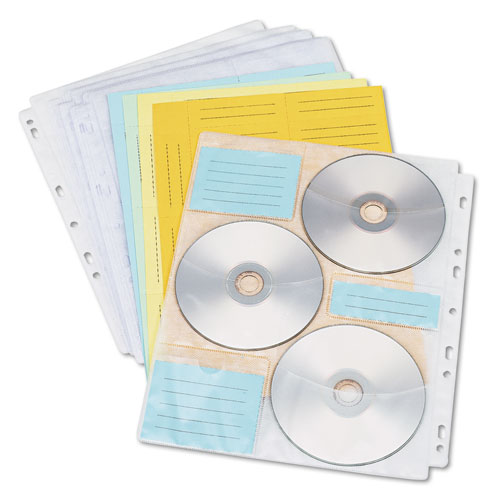 Picture of Two-Sided CD/DVD Pages for Three-Ring Binder, 6 Disc Capacity, Clear, 10/Pack