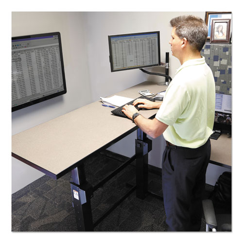 Picture of WorkFit-B Sit-Stand Base, Up to 88 lb, 42" x 26" x 32" to 51.5", Black