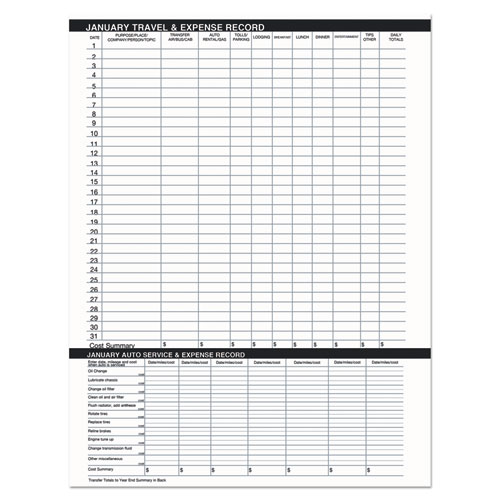 Picture of Recycled Two Year Monthly Planner with Expense Logs, 8.75 x 6.88, Black Cover, 24-Month: Jan 2025 to Dec 2026