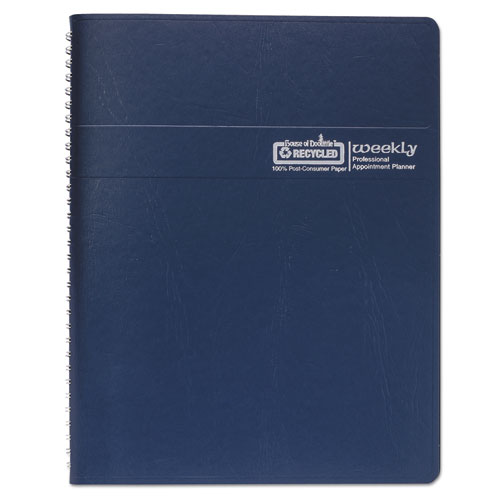 Picture of Recycled Professional Weekly Planner, 15-Minute Appts, 11 x 8.5, Blue Wirebound Soft Cover, 12-Month (Jan to Dec): 2025