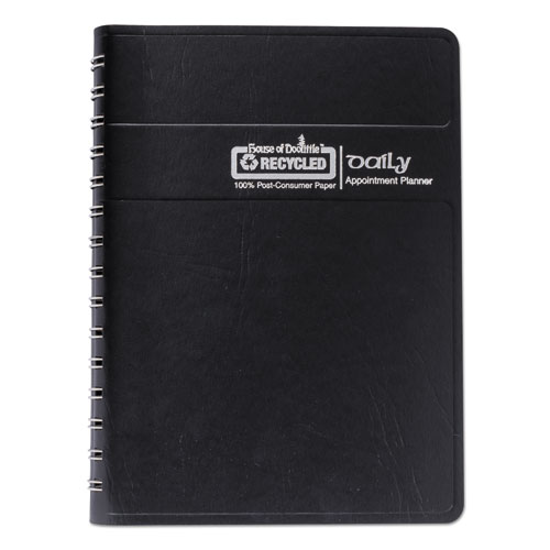 Picture of Memo Size Daily Appointment Book with 15-Minute Schedule, 8 x 5, Black Cover, 12-Month (Jan to Dec): 2025