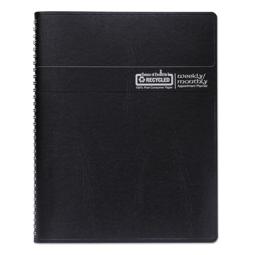 Picture of Recycled Wirebound Weekly/Monthly Planner, 11 x 8.5, Black Cover, 12-Month (Jan to Dec): 2025