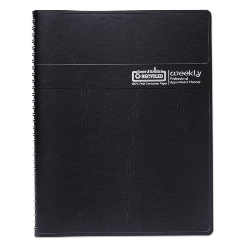 Picture of Recycled Professional Weekly Planner, 15-Minute Appts, 11 x 8.5, Black Wirebound Soft Cover, 12-Month (Jan to Dec): 2025