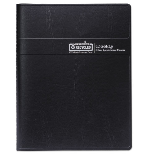 Picture of Recycled Professional Weekly Planner, 15-Minute Appts, 11 x 8.5, Black Wirebound Soft Cover, 24-Month: Jan 2025 to Dec 2026