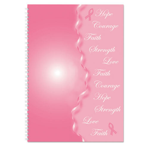 Picture of Breast Cancer Awareness Recycled Ruled Monthly Planner/Journal, 10 x 7, Pink Cover, 12-Month (Jan to Dec): 2025