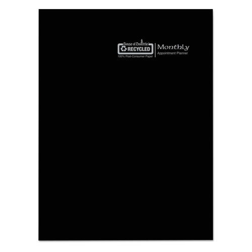 Picture of Recycled Ruled 14-Month Planner with Leatherette Cover, 10 x 7, Black Cover, 14-Month: Dec 2024 to Jan 2026